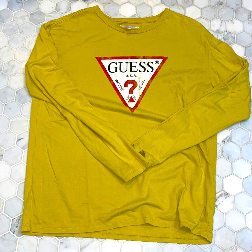 GUESS Logo Green Long Sleeve